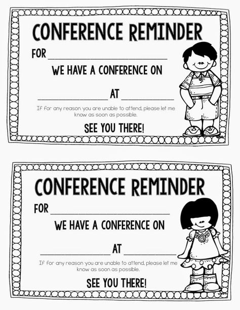 Parent Resource Center, Reminder Template, Conference Reminder, Parent Conferences, Parent Teacher Conference Forms, Parent Teacher Conference, Conference Forms, Teacher Forms, Daycare Forms