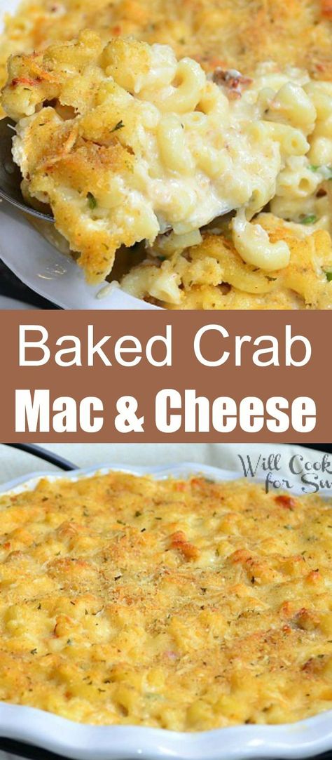 Canned Crab Recipes, Canned Crab Meat, Seafood Mac And Cheese, Crab Mac And Cheese, Baked Crab, Best Mac N Cheese Recipe, Will Cook For Smiles, Mac And Cheese Casserole, Cheese Macaroni