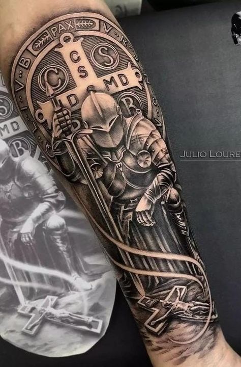 Armor Of God Tattoo, Shoulder Armor Tattoo, Mayan Tattoos, Skull Art Tattoo, Celtic Cross Tattoos, Knight Tattoo, Armor Tattoo, Band Tattoo Designs, Men Tattoos Arm Sleeve