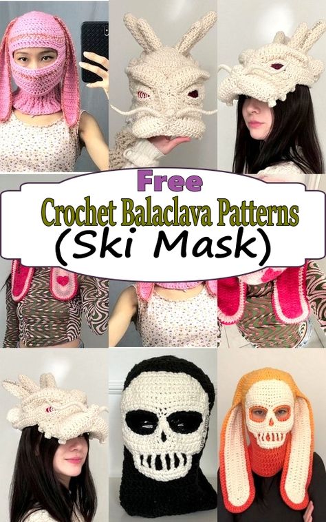 Mask Crochet Pattern Free, Crochet 3 Hole Ski Mask Free Pattern, Crochet Skull Ski Mask, Crochet Hat With Face Mask Free Pattern, Crochet Winter Face Cover, Crochet Halloween Mask Free Pattern, Crochet Corn Ski Mask, Beginner Crochet Balaclava, Crochet Hood Pattern Diagram