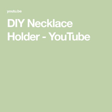 DIY Necklace Holder - YouTube Diy Necklace Holder, Cup Hooks, Necklace Holder, Simple Diy, Diy Necklace, Easy Diy, Tools, Beads