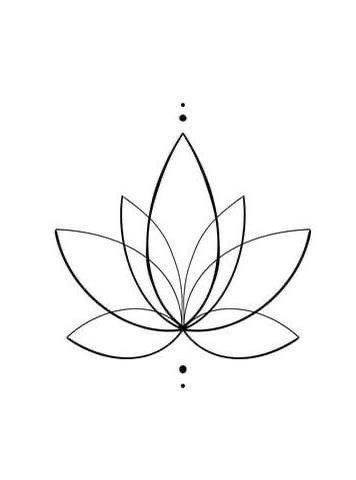 Geometrical Lotus Tattoo, Yoga Tattoos For Women Lotus, Lotus Geometric Design, Continuous Line Lotus Flower, Black And White Yoga Aesthetic, Simple But Powerful Tattoos, Lotus Flower Small Tattoo, Simple Lotus Tattoo Small, Mini Lotus Flower Tattoo