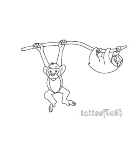 Sloth Tattoo, Tattoo Outline, Sloth, Cool Tattoos, Tattoos