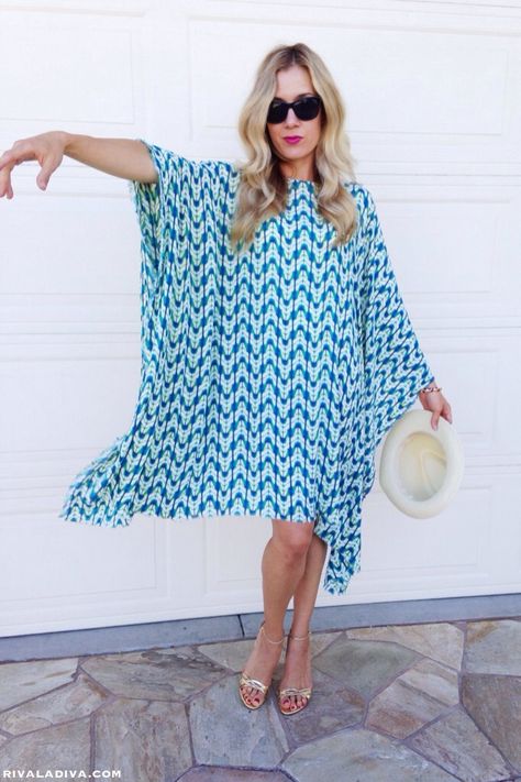 Diy Kaftan Dress, Kaftan Dress Pattern, Beach Dresses Diy, Diy Dress Pattern, Summer Caftan, Summer Dresses Diy, Robe Diy, Kaftan Pattern, Dress Tutorial