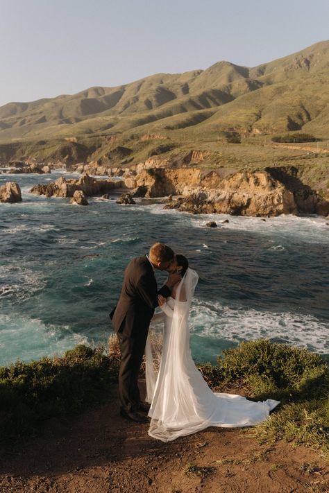 Big Sur Elopement Cliff Side Elopement, West Coast Elopement, Carmel By The Sea Elopement, Destination Wedding Elopement, Cliff Wedding Photos, Big Sur Wedding Photos, Sunset Cliffs Elopement, Big Sur Engagement Photos, Cliff Photoshoot