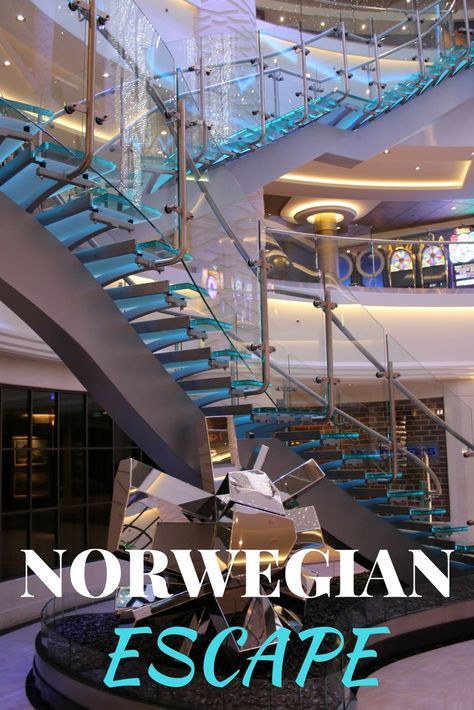 An overview of the Norwegian Escape through the Caribbean and Bahamas. Ncl Escape, Norwegian Cruise Escape, Bermuda Cruise, Euro Travel, Ncl Cruise, Bahamas Honeymoon, Norwegian Escape, Stair Cases, Hawaiian Cruises