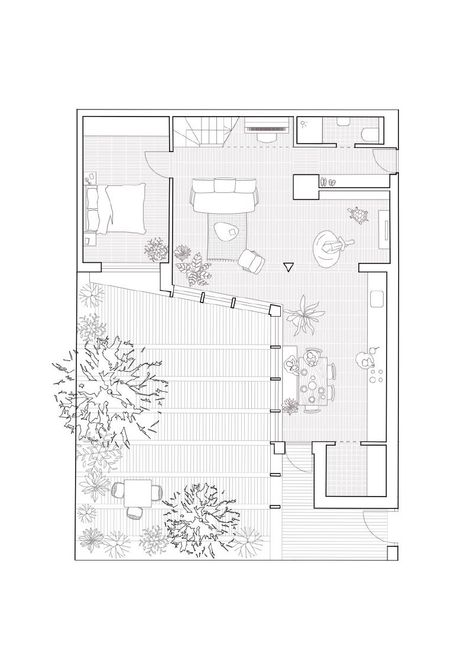 Architectural Floor Plans, Plan Drawing, Courtyard House, Sims House, Japanese House, London Design, Architecture Plan, Small Apartment, Contemporary Architecture