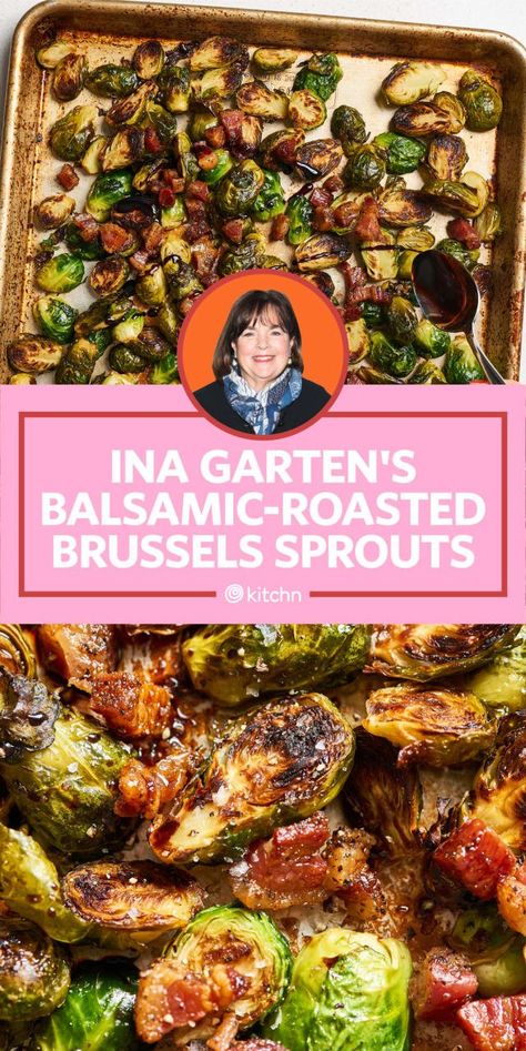 I Tried Ina Garten's Brussels Sprouts. The Barefoot Contessa has tons of ideas and recipes for sides and side dishes for holidays like Thanksgiving, Christmas, and easter. This easy side is even great for weeknight dinners! Vegetables have never tasted so good. You'll need brussels sprouts, pancetta, olive oil, and balsamic vinegar. Ina Garten Brussel Sprout Recipes, Best Brussel Sprout Recipe, Balsamic Brussel Sprouts, Tartiflette Recipe, Brussel Sprout Recipes Roasted, Ina Garten Recipes, Broccoli Recipe, Roasted Brussel, Roasted Brussels Sprouts