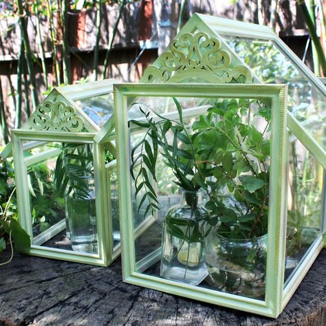 Mark Montano: Dollar Store Frame Terrarium Chalky Finish Paint, Quick And Easy Crafts, Bookmark Craft, Yarn Wall Hanging, Garden Images, Diy Upcycle, Americana Decor, Succulent Terrarium, Dollar Tree Store