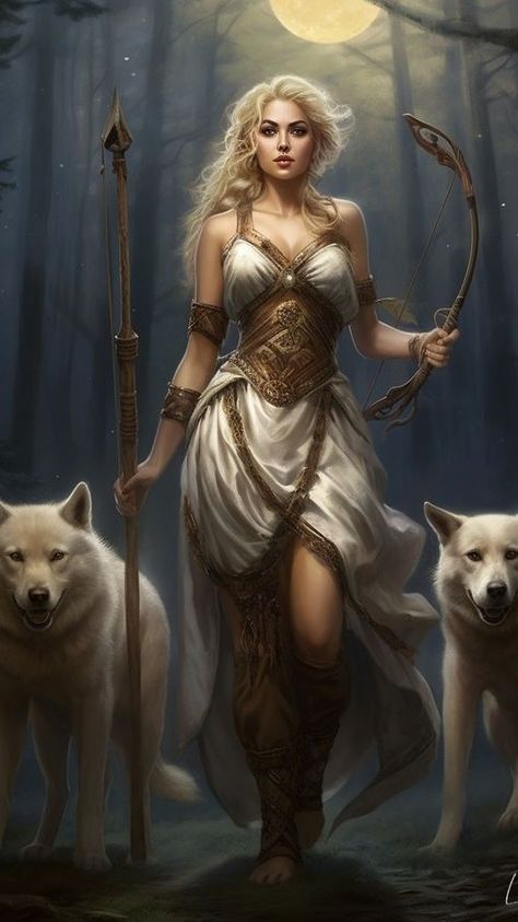 Freya Goddess Outfit, Rhea Greek Mythology, Artemis Core, Artemis Cosplay, Silmarillion Fanart, Artemis Greek Goddess, Diana Goddess, Sagittarius Art, Greek Goddess Art