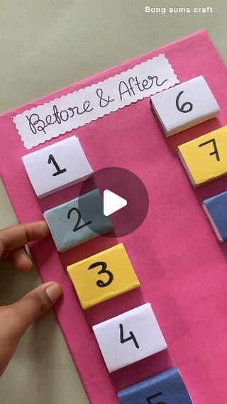 Sumaiya Yeasmin | "Before & After "school project ideas 💡#papercrafts #treandingreels#satisfyingvideos #newreela #diygiftideas #satisfyingvideos #diygif... | Instagram Preschool Projects Ideas Learning, Math Activities For School Age, Maths Games For Kindergarten, Activity Math For Preschool, Year 3 Lesson Ideas, Math Activities Primary School, Math Game Project Ideas, Class 1 Maths Activity, After And Before Numbers Activities