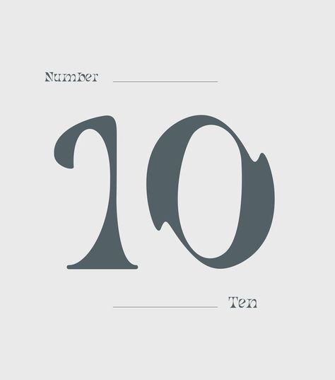 11 Typography Number, Numeric Logo Design Numbers, 10 Aesthetic Number, Number Ten Design, Numbering Design, Number 10 Design, 1 To 10 Numbers, House Number Ideas, Fonts Numbers