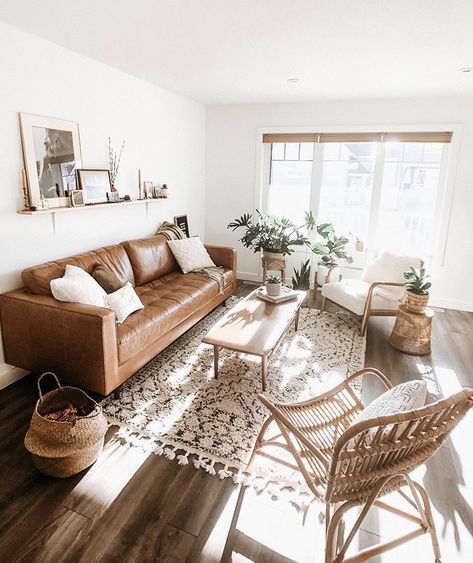 Bohemian farmhouse living room