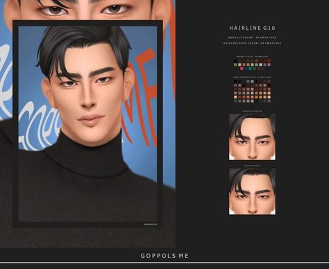 GPME-GOLD Hairline G10 | Patreon Sims 4 Hairline, Makeup Accessories, Sims 4, New Outfits, Mens Hairstyles, Eyebrows, How To Become, Makeup, Hair