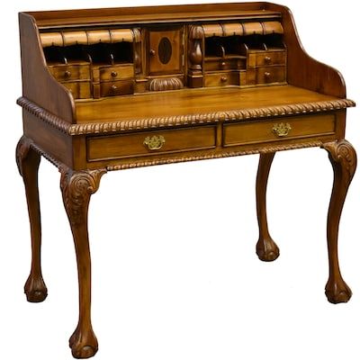 Gothic Desk, Victorian Style Furniture, Random Reference, Victorian Desk, Desk Brown, Secretary Desk, Secretary Desks, Colour Light, Grey Colour