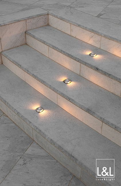 Ramps And Stairs, Staircase Wall Lighting, Light Stairs, Stairs Light, Staircase Lighting Ideas, Stairs Lighting, Outdoor Pathway Lighting, Staircase Outdoor, In-ground Lights