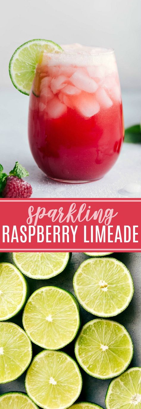 Sparkling raspberry limeade -- a delicious, refreshing, and simple drink to make via chelseasmessyapron.com #sonic #copycat #raspberry #limeade #drink #easy #quick #sparkling #raspberry #limeade #lime #party #beverage #kidfriendly Raspberry Limeade, Limeade Recipe, Chelsea's Messy Apron, Homemade Diy, Healthy Drinks Recipes, Adult Drinks, Non Alcoholic Drinks, Party Drinks, Refreshing Drinks