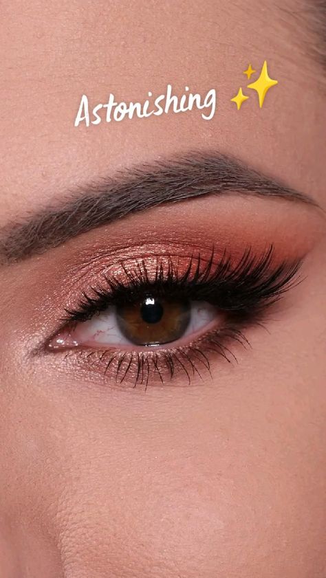 Find the perfect wedding makeup to complement your brown eyes on Amazon. Eyeshadow Looks For Beige Dress, Eyeshadow Looks For Daytime, Natural Makeup Looks For Brown Eyes Wedding, Natural Make Up Looks For Brown Eyes Tutorials, Peach And Brown Eyeshadow Looks, Sparkly Hooded Eye Makeup, Pinkish Brown Eyeshadow, Thanksgiving Makeup Simple, Easy Rose Gold Eye Makeup