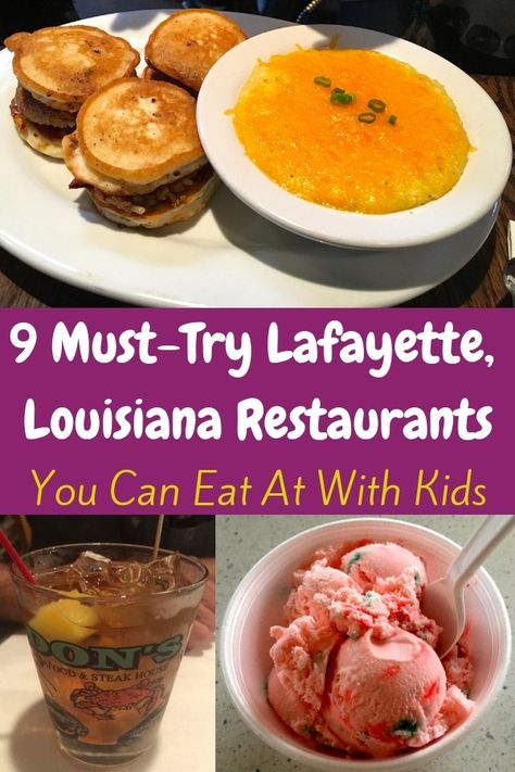 The 9 restaurants offer some of the best local and Cajun food Lafayette, LA has to offer. They are all casual, inexpensive and kid-friendly. Try them all on your next visit. #lafayette #acadiana #cajuncountry #food #restaurants #vacation #kids New Orleans With Kids, Creole Food, Cajun Food, Kid Friendly Restaurants, Lafayette Louisiana, Creole Recipes, Lafayette La, Wine Travel, Cajun Recipes