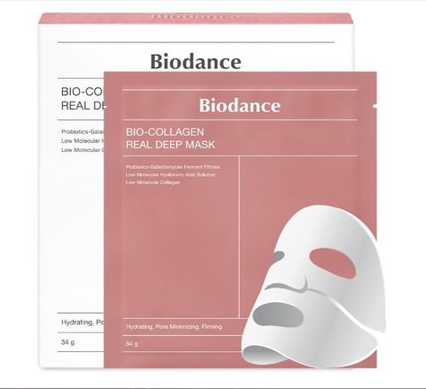 BIODANCE Bio-Collagen Real Deep Mask, Hydrating Overnight Hydrogel Mask, Pore Minimizing, Elasticity Improvement, 34g x4ea Hydrogel Mask, Peeling Facial, Pore Tightening, Protector Solar Facial, Collagen Mask, Hydrating Facial, Facial Sheet Mask, Skin Mask, Skin Aging