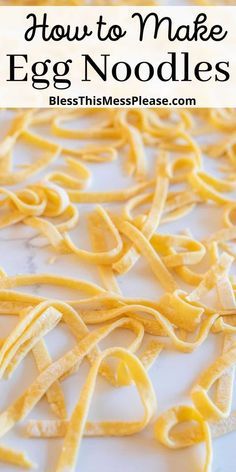 A simple guide on how to make homemade noodles with just a few simple ingredients - just like my grandma makes them. #pasta #noodles #homemade #recipe #fromscratch Homemade Noodles Easy, Homemade Noodles For Soup, Easy Homemade Noodles, Homemade Chicken And Noodles, Homemade Pasta Noodles, Noodles Homemade, How To Make Noodles, Noodle Recipes Homemade, Egg Noodle Recipes