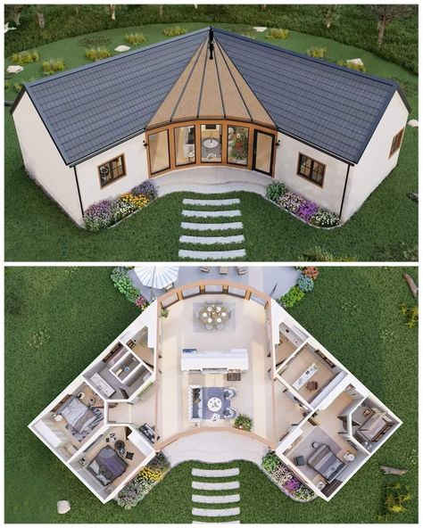 Farm Style House, Sims 4 House Plans, Sims 4 House Building, Prefab Cabins, Tiny House Community, House Floor Design, Building Plans House, Sims 4 House Design, Casas The Sims 4