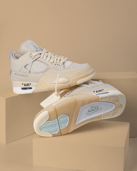 Womens WMNS Air Jordan 4 Retro OFF-White - Sail SKU: CV9388-100 Release Date: Jul 25, 2020 Color: SAIL/MUSLIN-WHITE-BLACK #aj4 #offwhite #sail Jordan 4 Offwhite, Jordan 4 Off White Sail, Jordan 4 Off White, Zapatillas Jordan Retro, Boty Nike, Trendy Shoes Sneakers, Nike Fashion Shoes, Preppy Shoes, Pretty Shoes Sneakers