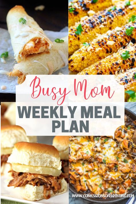 Week Supper Ideas, Dinner Meal Plans For The Week Families, Easy Meal Plans For The Week, Dinner Plans For The Week, Meal Plan Family, Weekly Meal Plan Family, Everyday Dinners, Family Meal Prep, Meal Planning Menus