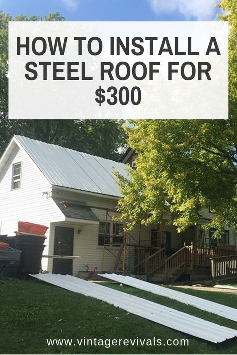 DIY Steel Roof Installation. Cheep Roof Installations hacks #SteelRoof #DIYSteelRoof #DIYRoofInstallation Cheapest Roofing Ideas, Cheap Roofing Ideas, Metal Roof Over Shingles, Diy Metal Roof, Roof Repair Diy, Cheap Roofing, Roof Renovation, Brick Repair, Roll Roofing