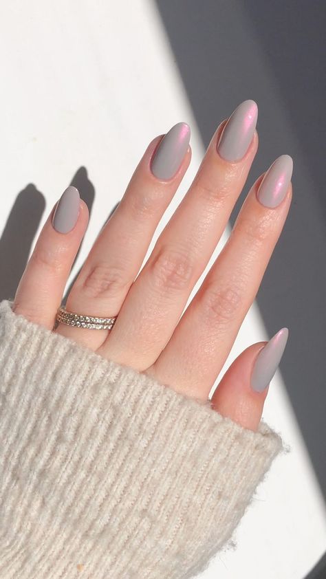 OPI | In our gray era 🌪🩶 Stone nails are THE trend for spring. @sedjames rocks the look with 2 coats Peace of Mined + 1 coat Glazed N’ Amused. 🪨… | Instagram Glazed And Amused Opi, Opi Glazed And Amused, Opi Peace Of Mined, Gray Nail Ideas, Gray Nails Ideas, Nail Gray, Nail Classy, Gray Nail Art, Nail Elegant