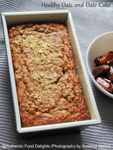 I have tried so many variations in dates cake...this being one of the best till date that I tried from here ...So good , gorgeous ,... Oatcakes Recipe Healthy, Healthy Fruit Cake, Bread Loafs, Dates Cake, Oat Cake Recipes, Date And Walnut Cake, Healthy Oats, Big Cake, Bread Puddings