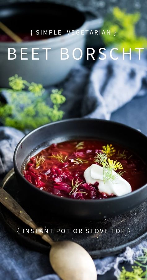 Beet Borscht, Borscht Recipe, Borscht Soup, Pot Recipes Healthy, Beet Soup, Cabbage Soup Diet, Cabbage Soup, Vegan Soup, Easy Delicious Recipes