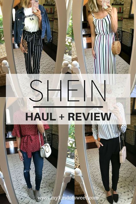 SHEIN Review + Haul Part 2 | my kind of sweet | shein reviews | shein outfits | fall style | outfit ideas | women's fashion | what to wear | mom style | casual style | date night | workwear inspiration | outfit inspo | style blogger #fashion #style Shein Outfits Fall, Shein Reviews, Shein Fall Outfits, Workwear Inspiration, Shein Review, Belted Floral Dress, Casual Mom Style, Shein Haul, Striped Tunic Dress