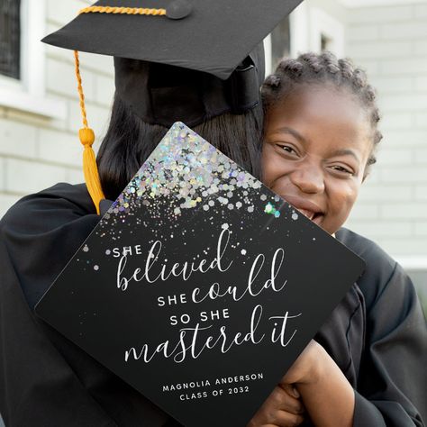 She Mastered It Graduation Cap, Masters Graduation Cap Ideas, Masters Graduation Cap, Graduation Cap Tassel, Masters Graduation, Custom Graduation Caps, Chic Invitation, Grad Ideas, Graduation 2024