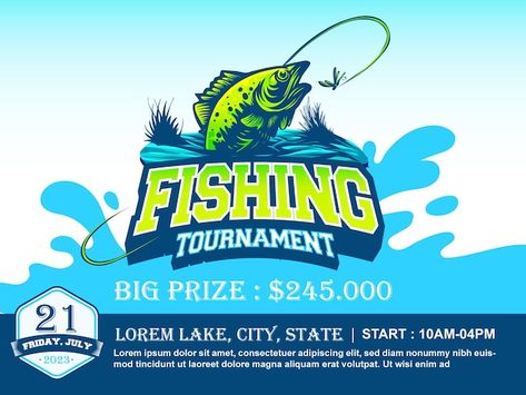 Vector fishing tournament flayer vector ... | Premium Vector #Freepik #vector #booklet-cover #flyer-cover #cover-page-design #cover Booklet Cover, Fishing Tournament, Design Cover, Vector Template, Page Design, Premium Vector, Graphic Resources, Fishing, Lake