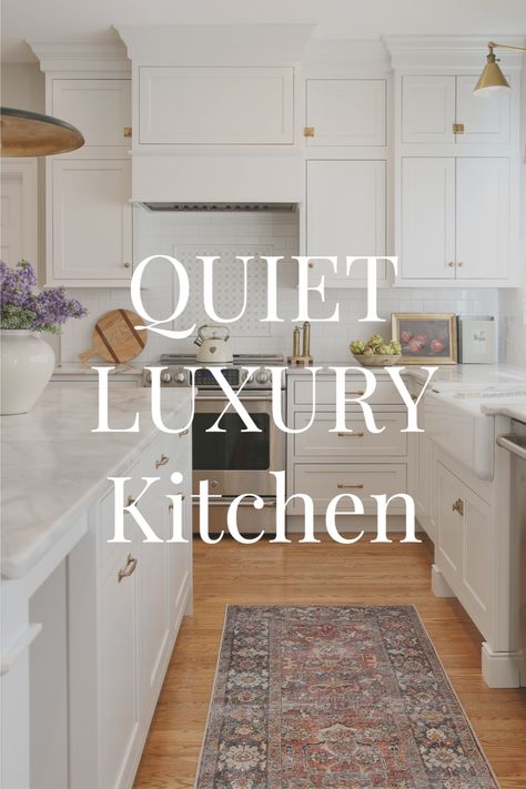 Celebrity Kitchens Inspiration, High End White Kitchens, Small Luxury Homes Interior, Luxe Kitchen Design, Quiet Luxury Home Decor, Quiet Luxury Kitchen, Quiet Luxury Interior Design, Beautiful Kitchens Luxury Modern, Classic Kitchen Design Luxury