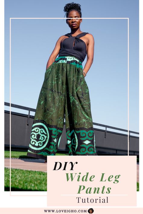 DIY Wide Leg Palazzo Pants Tutorial (PLUS FREE PATTERN) – Igho & Me Diy Boho Pants Pattern, Pattern For Wide Leg Pants, Free Wide Leg Pants Sewing Pattern, Diy Palazzo Pants Pattern Free, Palazzo Pants Free Pattern, How To Sew Wide Leg Pants, Free Wide Leg Pants Pattern, Flowy Pants Pattern Sewing, Wide Leg Pants Diy