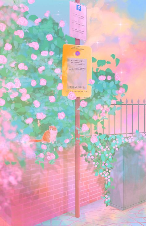 Kawaii Athestic, Illustration Wallpaper Iphone, Cat Paintings, Wallpaper Illustration, Illustration Wallpaper, Anime Illustration, Dreamy Art, Kawaii Wallpaper, Anime Scenery Wallpaper