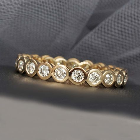 Round Engagement Ring With Band, Moissanite Eternity Band, Moissanite Bands, Bezel Wedding Band, Eternity Ring Set, Eternity Wedding Ring, Diamond Eternity Ring, Moissanite Wedding Band, Bezel Set Ring