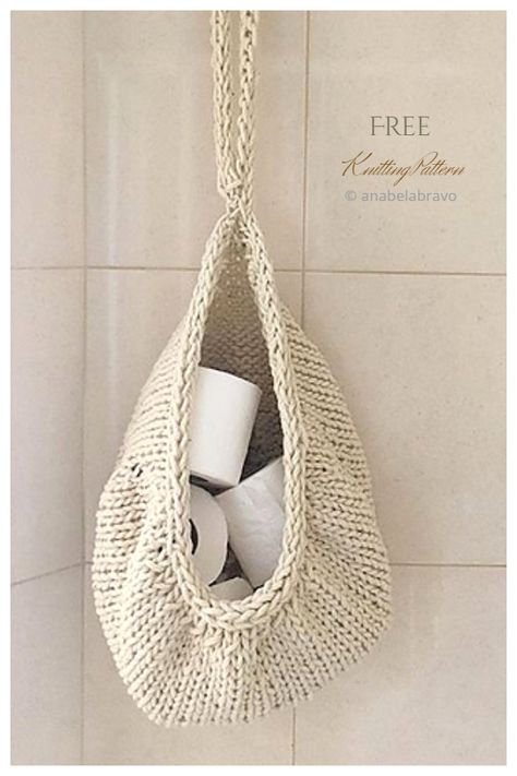 Diy Crochet Basket, Quick Knitting Projects, Knitting Projects Free, Small Knitting Projects, Knitting Bag Pattern, Crochet Storage Baskets, Easy Knitting Projects, Crochet Storage, Knit Basket