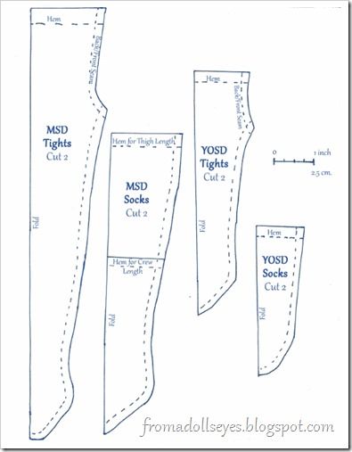 Free pattern and tutorial for socks and tights for MSD and Yosd sized ball jointed dolls. Tights Pattern Sewing, Doll Socks Pattern, Socks Pattern Sewing, Bjd Doll Clothes Patterns Free, Sock Sewing Pattern, Bjd Clothes Pattern, Blythe Clothes Pattern Free, Doll Patterns Free Sewing, Doll Clothes Sewing Patterns