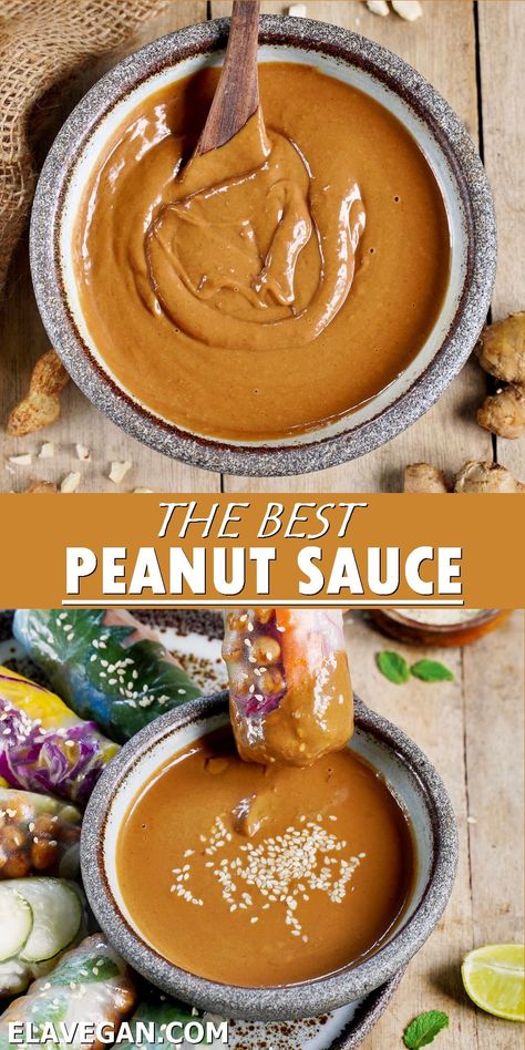 Best Peanut Sauce, Peanut Butter Dipping Sauce, Asian Peanut Sauce, Peanut Satay Sauce, Easy Peanut Sauce, Peanut Butter Dip, Peanut Sauce Recipe, Thai Peanut Sauce, Peanut Dipping Sauces