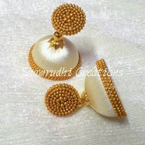 Thread Earing Design, Silk Thread Earrings Jhumkas, Silk Thread Jewelry Earrings, Thread Earrings Silk, Jhumka Bangles, Silk Thread Jhumkas, Silk Thread Earrings Designs, Silk Earrings, Silk Thread Necklace