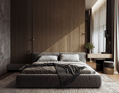 बेडरूम डिजाइन, Upholstery Bed, Wood Slat Wall, Luxury Modern Homes, Appartement Design, Modern Houses Interior, Luxury Homes Interior, Slat Wall, Design Bedroom