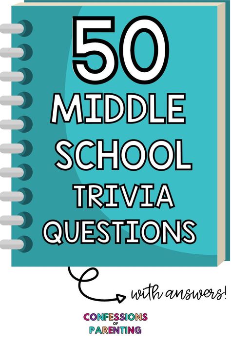 Looking for a fun activity to get your middle schooler’s brain working? These 50 middle school trivia questions are just what they need! They even have answers!! Middle School Time Fillers, Back To School Trivia, Activities For Middle Schoolers, Games For Middle Schoolers, Middle School Games, School Quiz, Fun Trivia Questions, English Ideas, Middle School Libraries