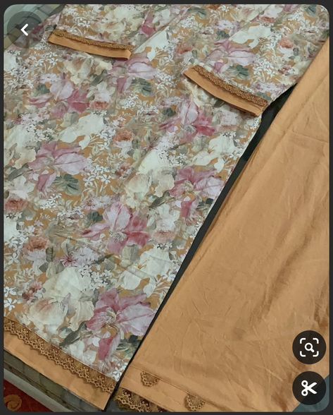 Printed Plazo Suits Latest, Cut Sleeves Suit Design, Plane Suit Designs With Lace, Lace Design On Printed Suits, Printed Plazo, Lace Designs On Suits, Cotton Suit Designs, Embroidery Suits Punjabi, Suits Punjabi