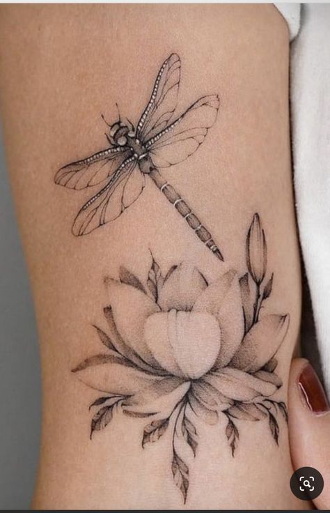 Dragonfly Lotus, Dragonfly Tattoos, Small Dragonfly Tattoo, Medical Tattoo, Ink Therapy, Flying Tattoo, Dragonfly Tattoo Design, Mom Tattoo, Ribbon Tattoos