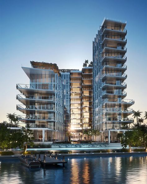 jean nouvel's monad terrace gets underway in miami beach Residential Facade, Modern Apartment Building, Miami Architecture, Box Hill, Miami Condo, Residential Building Design, Jean Nouvel, Hotel Building, Arch Design