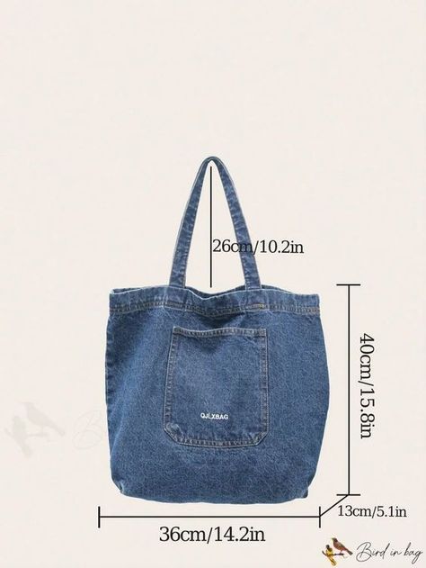 BirdinBag - Versatile Denim Travel Tote Bag for Fashionable Ladies - Large Capacity, New Design #jeansbagdiyideas #jeansbagdiyeasy #jeansbagdiypattern Jeans Bags Ideas Sewing Patterns, Jeans Bag Diy, Diy Jean Bag, Denim Bag Diy, Japanese Knot Bag, Bag For Travel, Embroidery Bags, Pola Sulam, Denim Tote Bags