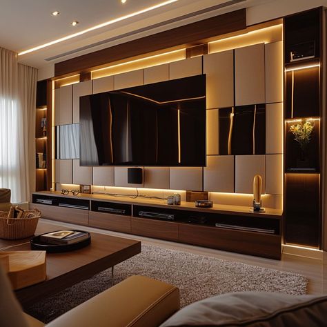 Luxurious Tv Wall, Contemporary Tv Wall, Tv Unit Design Modern Living Luxury, Living Room Tv Wall Luxury, Tv Wall Design Luxury, Led Tv Wall, Contemporary Tv Units, Tv Wall Units, Tv Unit Design Modern